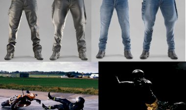 CALÇA JEANS COM AIRBAG PARA MOTOCICLISTAS