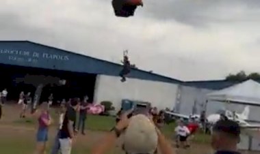 Acidente com paraquedista mata um expectador e fere duas