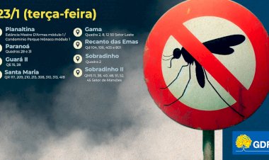 Veja a rota do fumacê em cinco RAs nesta terça (23)